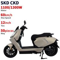Moto électrique CKD SKD 12 pouces en gros, 1100/1300W, vitesse maximale 60 km/h, scooter électrique, moto du fabricant chinois