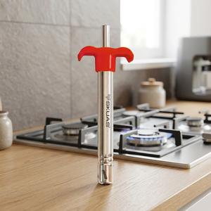 SKUAS Metal Plastic Handle Stainless Steel Long Kitchen <b>Gas</b> Lighter Stove Companion Unlimited Use Button <b>Ignition</b> Food Safe - Product Image 2