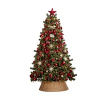 Sapin de Noël de luxe avec nœuds lumineux, grande branche dense, sur pied, en PVC, fabriqué en Chine, artificiel, 150 cm, modèle STC55