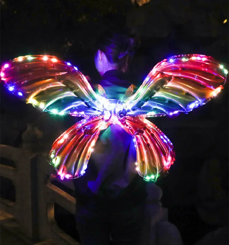 LED aufblasbare Schmetterlings flügel mit brillanten Lichtern Rucksack Kinderspiel zeug für Mädchen Freundin Einkaufen und Dating Haustier Kinder Gi