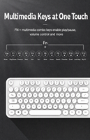 Ensemble clavier et souris sans fil ergonomique SWEET 2.4G USB avec un seul récepteur, 104 touches rondes, pour filles, bureau et école