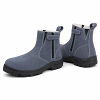 Bottes de sécurité AIMVVSEC à embout d'acier avec fermeture éclair latérale, isolation électrique 6KV, semelle antidérapante en caoutchouc PU, daim, pour l'hiver en usine