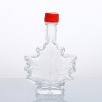 Mini petite bouteille vide personnalisée de 100ml 250ml sirop de feuille d'érable bouteille en verre rhum gin 3oz 8oz whisky vin liqueur bouteille avec couvercle
