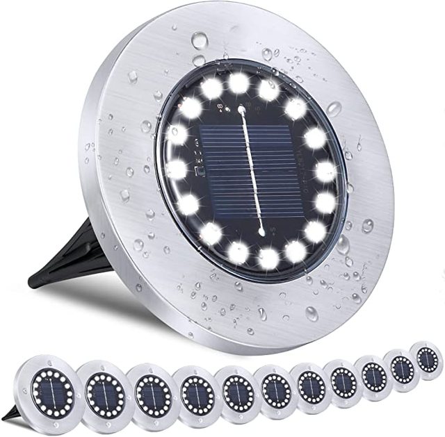 Solar Ground Led Lights Waterproof Solar Outdoor Garden Lights Solar Landscape Lights for Pathway Yard Lawn Patio Step Walkway