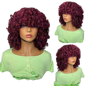 <strong>Wigs</strong> Best Quality <strong>Afro</strong> Kinky Curly Bob <strong>Wig</strong> Short Black Red Gold Synthetic <strong>Wigs</strong> for Black Women - Product Image 3