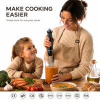 Mixeur plongeant 4-en-1 avec fouet, hachoir et tasse doseuse, mixeur électrique pour smoothies, aliments pour bébés, soupes