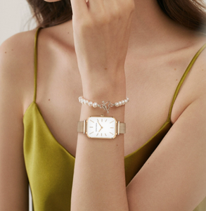 Montre-bracelet carrée pour femme HANNAH MARTIN 1241 à mouvement quartz, étanche, style simple et luxueux, idéale pour les affaires et les jeunes filles - Product Image 1