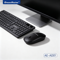 Clavier et souris sans fil 2,4 G pleine taille 104 touches, design ultra-fin et étanche, interface USB, ergonomique pour le bureau, en stock
