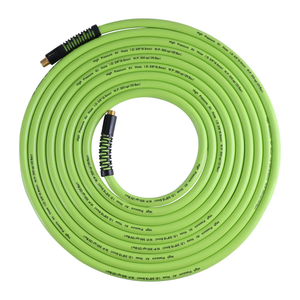 Tuyau d'air hybride léger et robuste 3/8\", tuyau de compresseur <span class=keywords><strong>flexible</strong></span> tout temps avec embout de raccordement et limiteur de flexion 26-252 pieds - Product Image 4