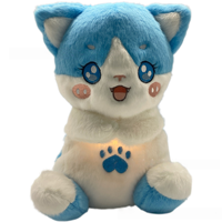 Peluche musicale en forme de renard, respirante et lumineuse, pour chat, compagnon apaisant pour le sommeil, magie réconfortante