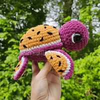 KIVA Peluche tortue amigurumi au crochet faite à la main, motif kiwi, en polyester, jouet en peluche mignon, cadeau pour enfants