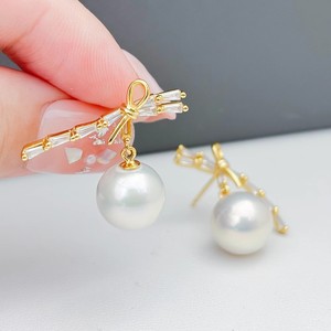 ต่างหูเงินแท้ S925 แบบเรียบง่าย รุ่น 22393DIY พร้อมถาดเปล่าสำหรับใส่ไข่มุก ขนาด 9-13 มม. ต่างหูแฟชั่นแบบห้อย - Product Image 1