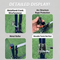Roues de filet de pickleball avec tendeur à manivelle sans effort, filet en PE noué de 22 pieds, cadre anti-rouille, bord imperméable PATS SPORT