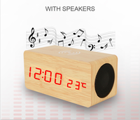 Horloge de table avec chargeur sans fil pour la décoration de la chambre à coucher, avec luminosité réglable, haut-parleur Bluetooth pour le bureau et le salon