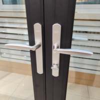 Rejillas de Seguridad Modernas Antirrobo de Aluminio, Puerta Corredera Plegable de Metal Ventilada, con Cerradura Manual, Exterior Impermeable para Hotel