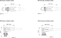 Connecteur circulaire M8 IP67 étanche 3/4/5/6 broches en TPU, blindé, pour montage sur panneau PCB automobile, prise mâle/femelle pour câble