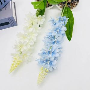Bonsaï de jacinthe artificielle Paulon, 36 cm de haut, blanc, bleu, champagne, décoration intérieure, vase à fleurs avec galets - Product Image 3