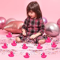 12 canards flamants roses en plastique, jouets de bain flottants et grinçants, cadeaux de fête prénatale, décoration de gâteau, décoration de salle de classe