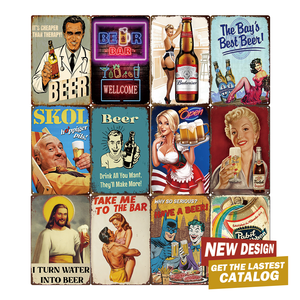<span class=keywords><strong>Plaque</strong></span> Métallique Personnalisée Rétro pour Décoration Murale : Vin, Café, Bar, Pub, Club – Impression UV sur Tôle - Product Image 2
