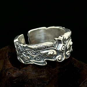 Anello BOCAI la Bestia che Attira la Ricchezza, Anello in Argento S925 per Uomo, Gioielli Hip-Hop Punk, Regalo di Natale, Porta Fortuna - Product Image 2