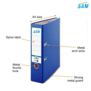 Classeur A4 bleu à anneaux en plastique pour fournitures de bureau, d'archives et de rangement domestique, organisateur de documents décoratif - Product Image 2