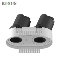 Spot COB de luxe 5W*2 à double tête, luminaire encastré à grille, downlight LED
