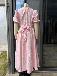 Women's Short Sleeve Elegant Maxi Dress - <b>Tie</b> <b>Back</b> Loose Casual Dresses Fashion - Product Image 6