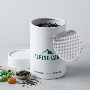 Boîte ronde en papier kraft artisanal pour thé biologique, thé fleuri, infusion d'herbes, emballage personnalisé avec logo - Product Image 2