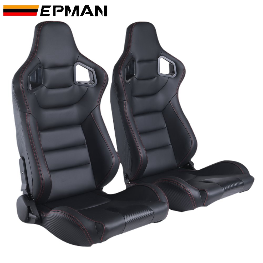 EPMAN レーシング スポーツカーシート リクライニング式 ブラック