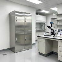 Meubles de laboratoire hospitalier, armoire en acier inoxydable, 8 compartiments verrouillables séparés, armoire de rangement en métal anti-corrosion