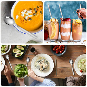 ヒルトンディナースプーンコーヒーアイスクリームスクープデザートロングハンドルスプーン小さじステンレス測定スプーンセット - Product Image 5