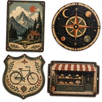 Plaque en tôle personnalisée de forme ronde spéciale pour la décoration murale de bars et cafés, fabrication en gros, ODM