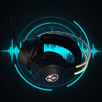 Casque de jeu LED RGB avec logo personnalisé, communication vocale claire, design confortable sur les oreilles pour les joueurs