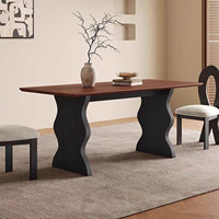 Table à manger rectangulaire en bois pour 6 personnes, style rétro, table à manger de luxe, table à manger design moderne pour la salle à manger