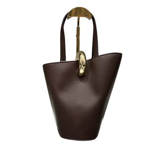 奢华设计师女式小肩包定制迷你盒式皮革手提包休闲水桶风格开放式时尚中国 - Product Image 1