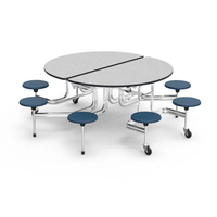 Ensemble de Table et Chaises Pliantes de Jardin 12 Places pour Cantine Scolaire, en Acier