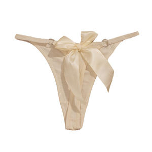 String pour femmes, string sexy, décoration en nœud, string taille mi-haute, sous-vêtements de bikini, culottes T-<span class=keywords><strong>back</strong></span>, tangas en coton - Product Image 6