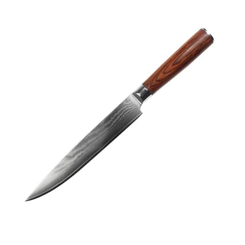 8 pulgadas profesional vg10 de acero de damasco cuchillo Pakka mango de madera damasco cocina cuchillo de corte cuchillo de damasco