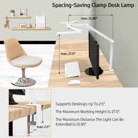 Lampe de bureau à led de lecture minimaliste OEM personnalisée Lampe de machine à coudre Lampe de bureau à led tactile noire pliable pour étude