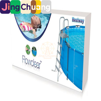 Échelle de piscine double face avec plateforme en PVC de 132 cm pour piscine de massage