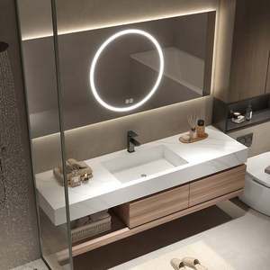 Mueble de Baño de Madera Estilo Europeo, Moderno y Lujoso, Mueble de Baño Personalizado con un Solo Lavabo - Product Image 2