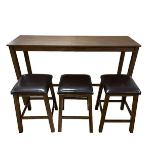 Modern wooden dining table bar chair set high rectangular table wall bar table home bar chair high chair simple high stool