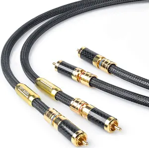 Fabricante de cables de altavoz HIFI Cable de altavoz 2 RCA macho a 2 RCA macho Cable de audio para automóvil