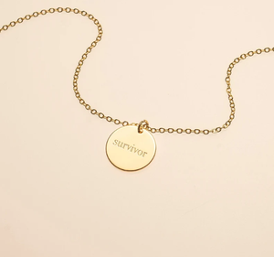 Moda Acero inoxidable 18K PVD chapado en oro joyería Power Word personalizado grabado inicial moneda encanto inspirador collar - Product Image 5