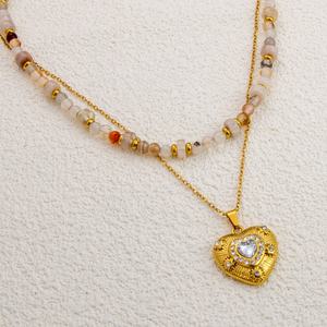 Fashionable 18K Gold Heart-Shape <b>Titanium</b> Steel Link <b>Chain</b> for Women Non-Fading High-End Jewelry - Product Image 1