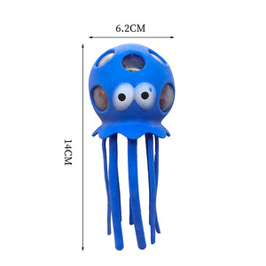 Juguete Antiestrés y Ventilador para Niños: Bola de Burbujas de Gelatina con Cuentas Grandes de Acuarela, Diseño de Medusa y Pulpo - Product Image 5