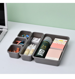 Caixa De Armazenamento De Plástico Desktop Separado Cosméticos Organizador Caixa De Combinação Livre Gaveta De Armazenamento Caixa Divisores De Armazenamento - Product Image 2