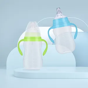 Biberon de lait pour bébé nouveau-né 240ml/180ml avec poignée sans BPA en gros