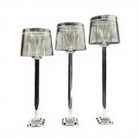 Lot de 3 bougeoirs en acrylique style européen avec abat-jour rayés, coffret cadeau pour événements et mariages
