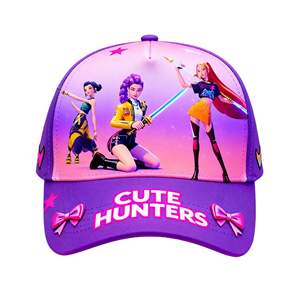 หมวกเบสบอลเด็กพิมพ์ลายการ์ตูนอนิเมะ K-Pop Demon Hunters Huntrix แบบกำหนดเอง หมวกเบสบอลลำลองสำหรับเล่นกีฬา - Product Image 3